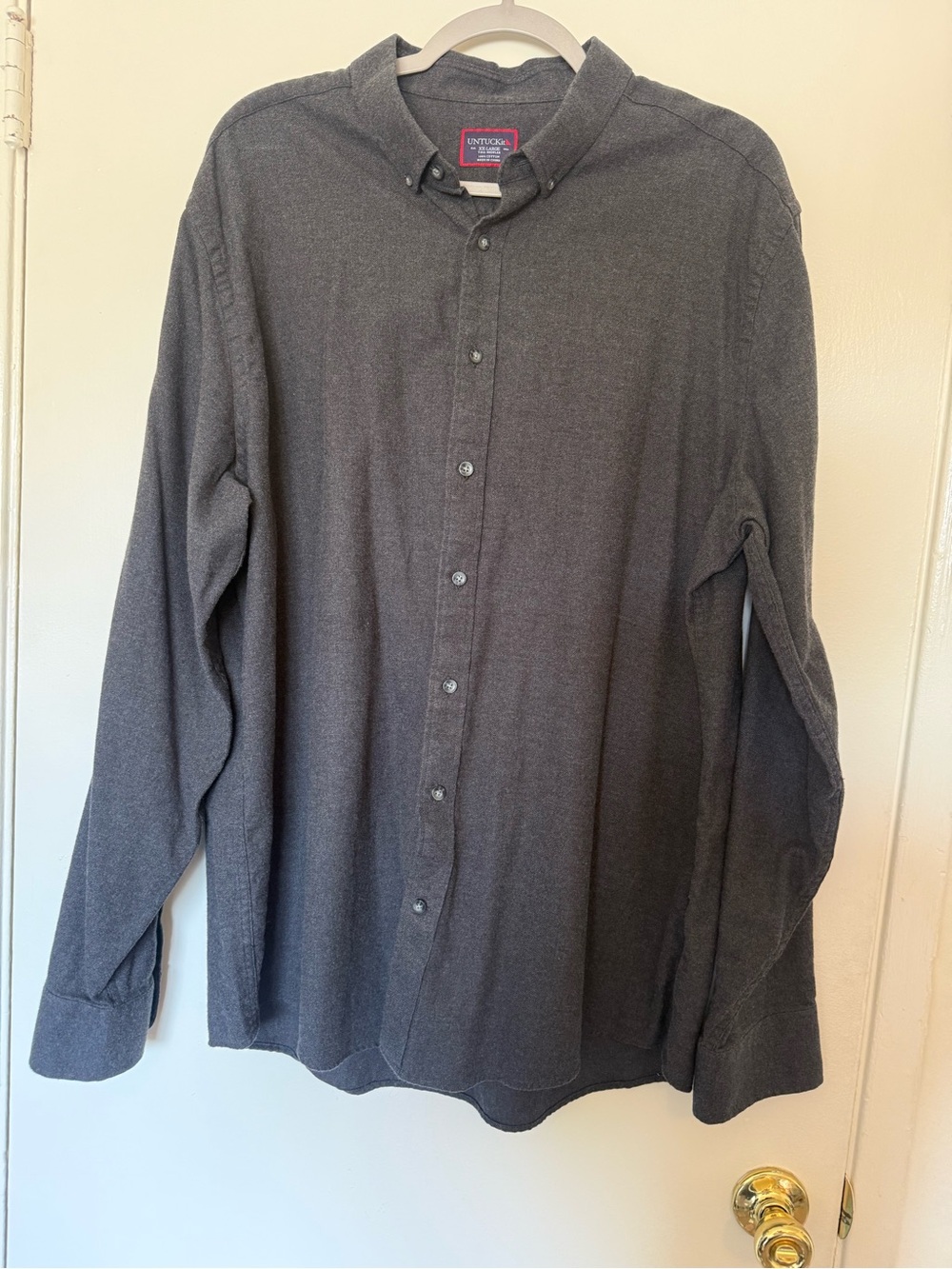 Lot of 2 UNTUCKit XXL Tall Regular Button Down Shirts Flannel Black Gray